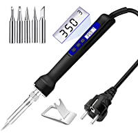 65W Soldador de estaño- LYLIN Kit de Soldadura con Pantalla LCD-250-480℃ Temperatura Ajustable- Función de Dormir…